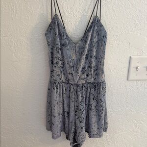La Hearts blue Velvet Romper